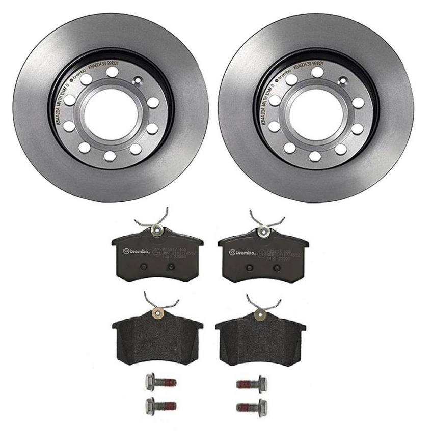 Audi Brembo Brake Kit - Pads and Rotors Rear (255mm) (Low-Met) 8E0698451L - Brembo 1540988KIT